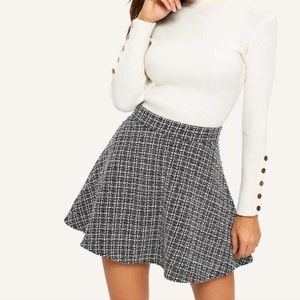 Shein Plaid Tweed Skirt